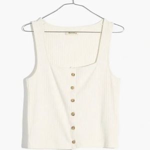Madewell ribbed buttoned tank